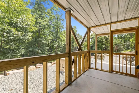 a view of a large trees with stairs