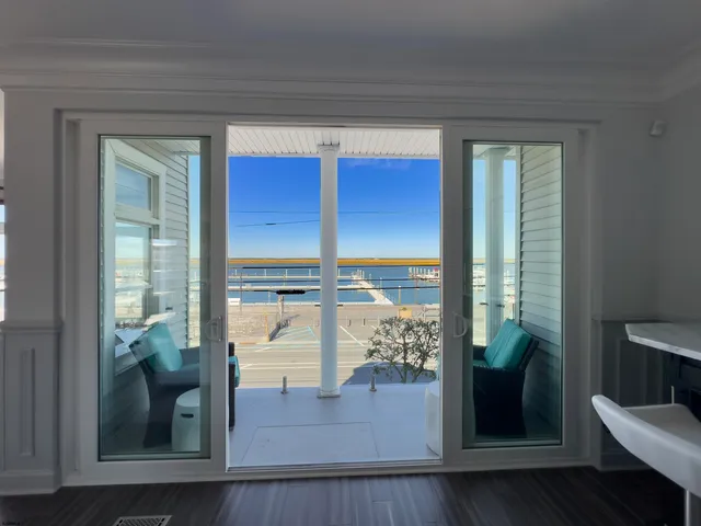 a view of a living room and a window
