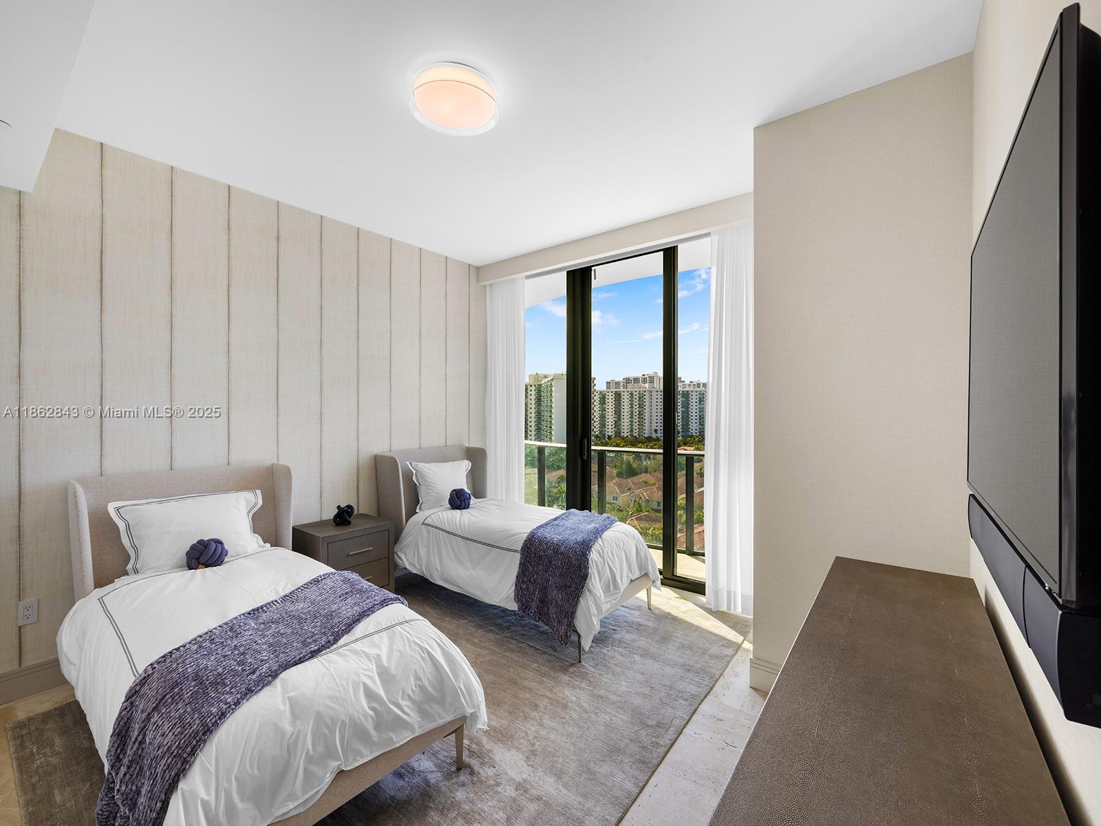 19575 Collins Avenue, Unit 9 Sunny Isles Beach, FL 33160 - Photo 50 of 91 a bed room with a bed and a couch