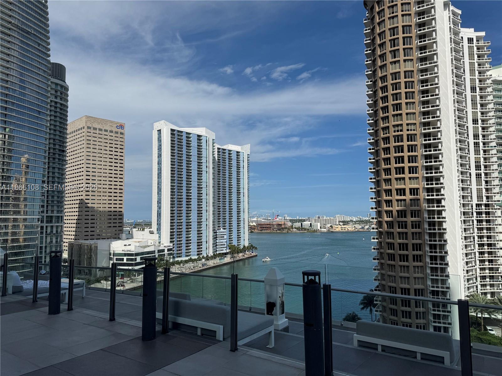 495 Brickell Avenue, Unit 3504 Miami, FL 33131 - Photo 43 of 43 a view of balcony with outdoor seating