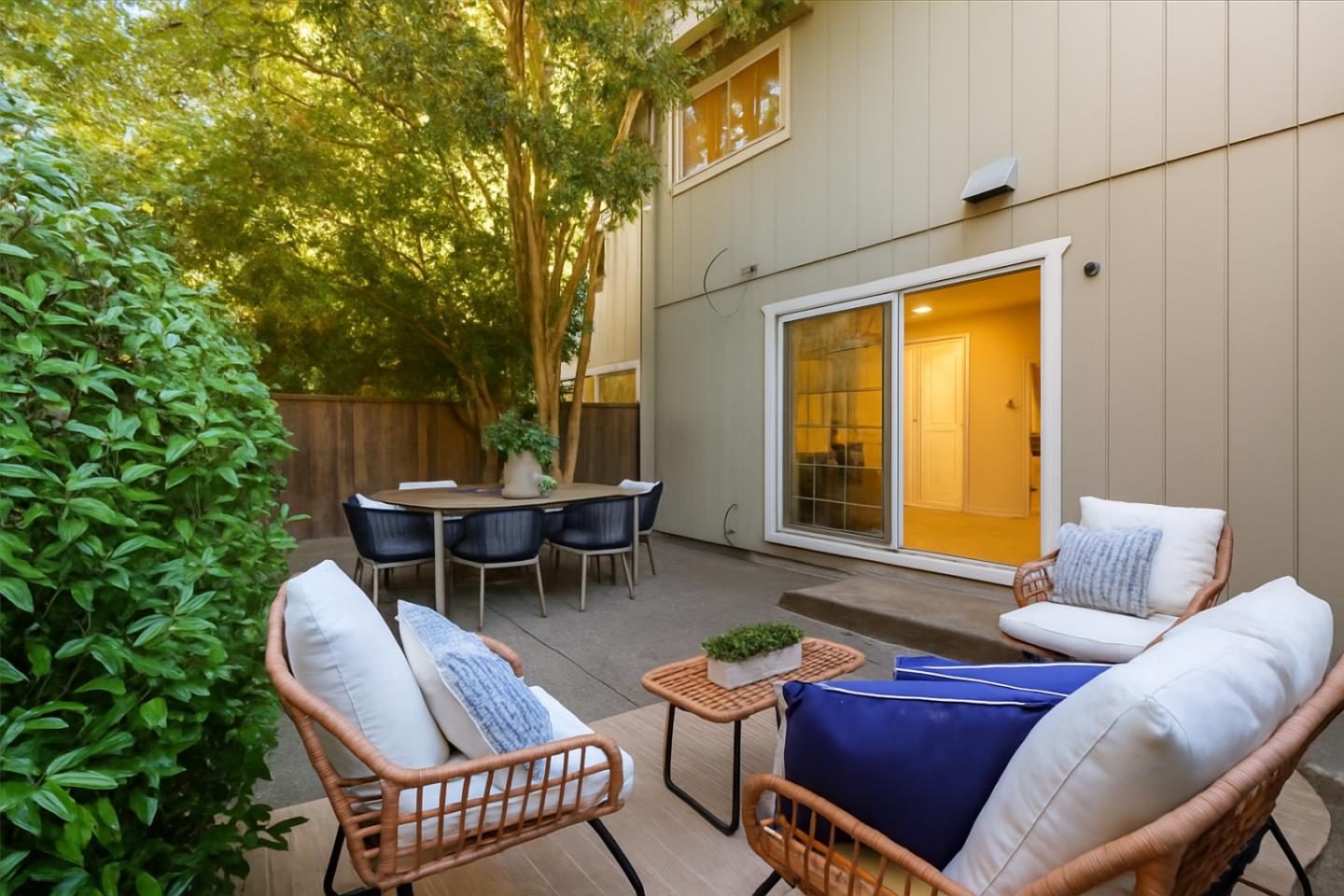 1542 Canna Court Mountain View, CA 94043 - Photo 27 of 34 a outdoor living space with patio furniture and a potted plant
