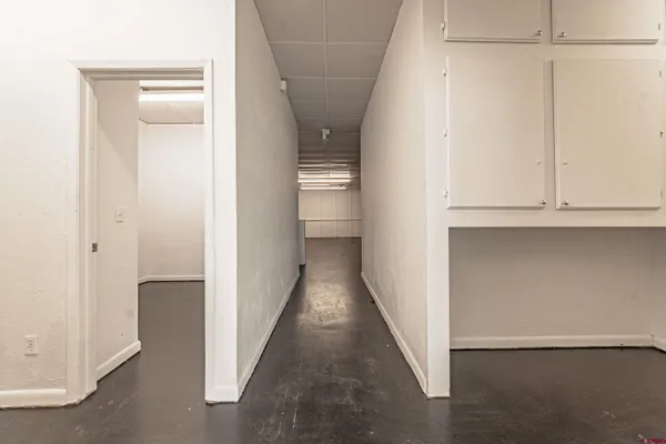 an empty room with windows