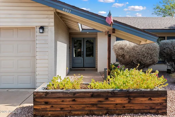 a front view of a house