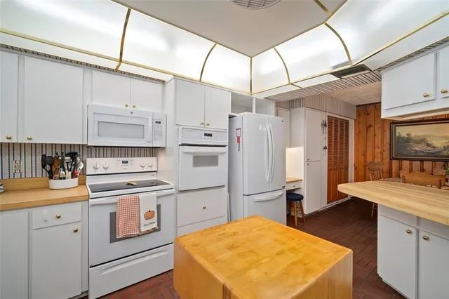 a kitchen with lots of counter top space