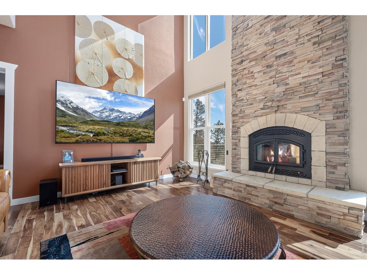 820 Peakview Road Boulder, CO 80302 - Photo 8 of 50 a living room with a fireplace furniture and a fireplace