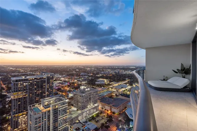 a view of city from balcony