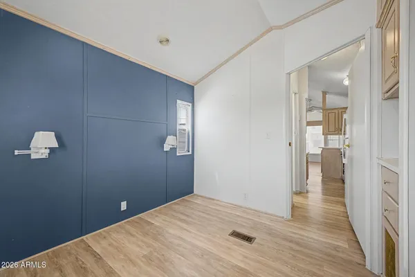 a view of a bathroom with a hallway