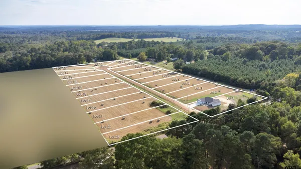 an aerial view of a house