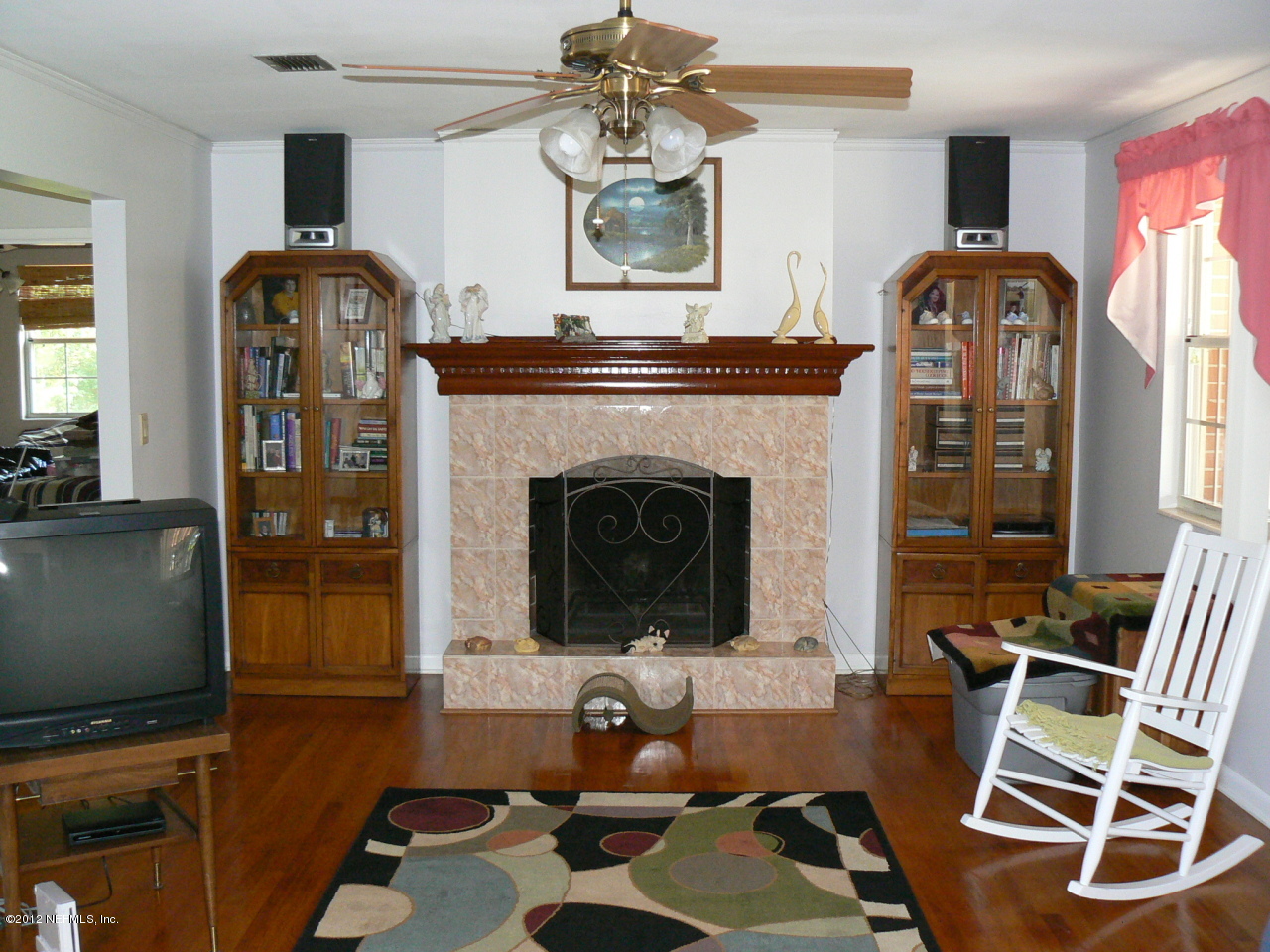 Living room with fireplace