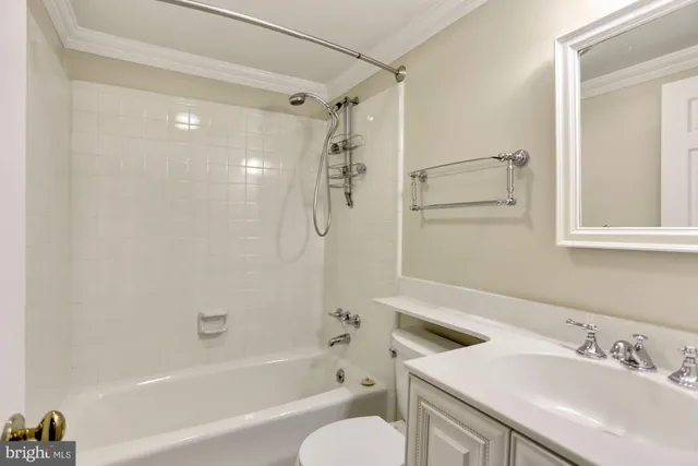 a bathroom with a bathtub shower sink vanity and a toilet