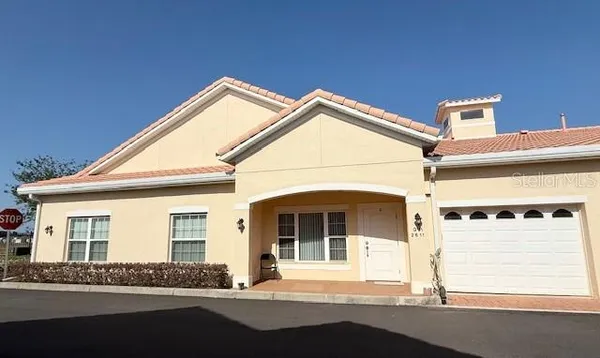 a view of a house with a garage