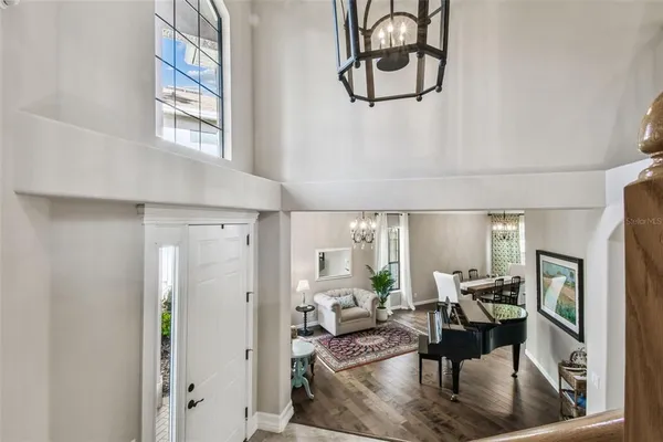 a view of swimming pool with outdoor seating