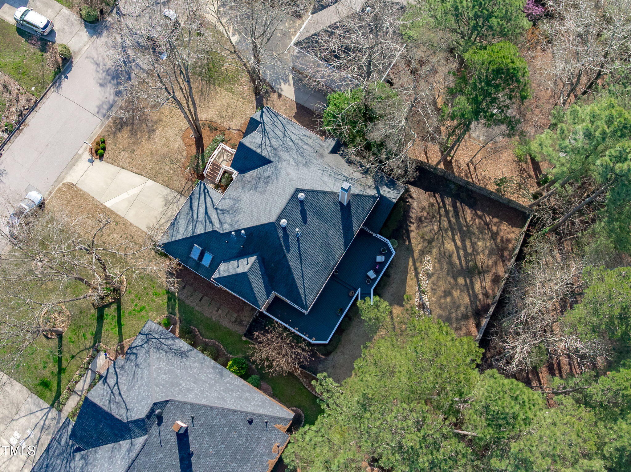 315 Barthel Drive Cary, NC 27513 - Photo 43 of 45 an aerial view of a house with backyard swimming pool and outdoor seating