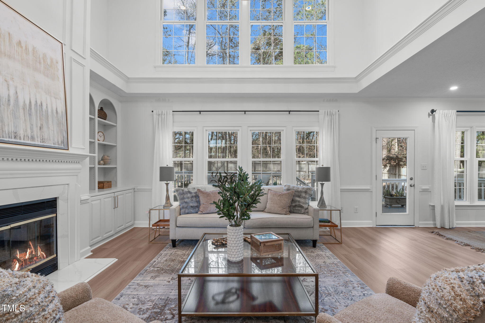 315 Barthel Drive Cary, NC 27513 - Photo 8 of 45 a living room with furniture or couch and a fireplace