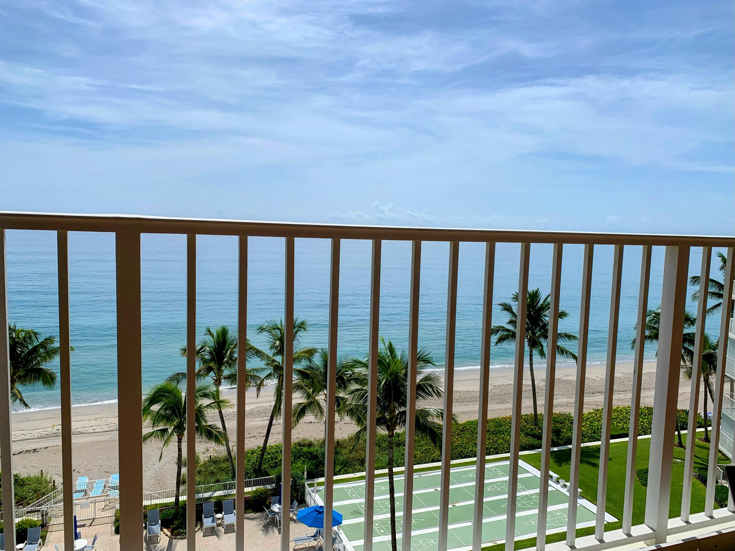 3101 South Ocean Boulevard, Unit 712 Highland Beach, FL 33487 - Photo 3 of 25 a balcony with a ocean view