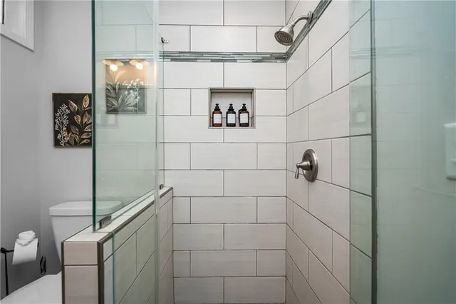 a bathroom with a shower