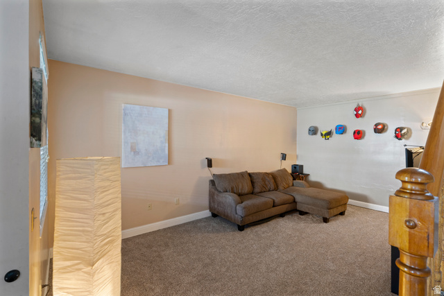165 Pheasantbrook Drive Centerville, UT 84014 - Photo 10 of 30 Living room with carpet flooring and a textured ceiling