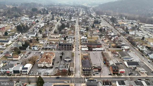 an aerial view of a city