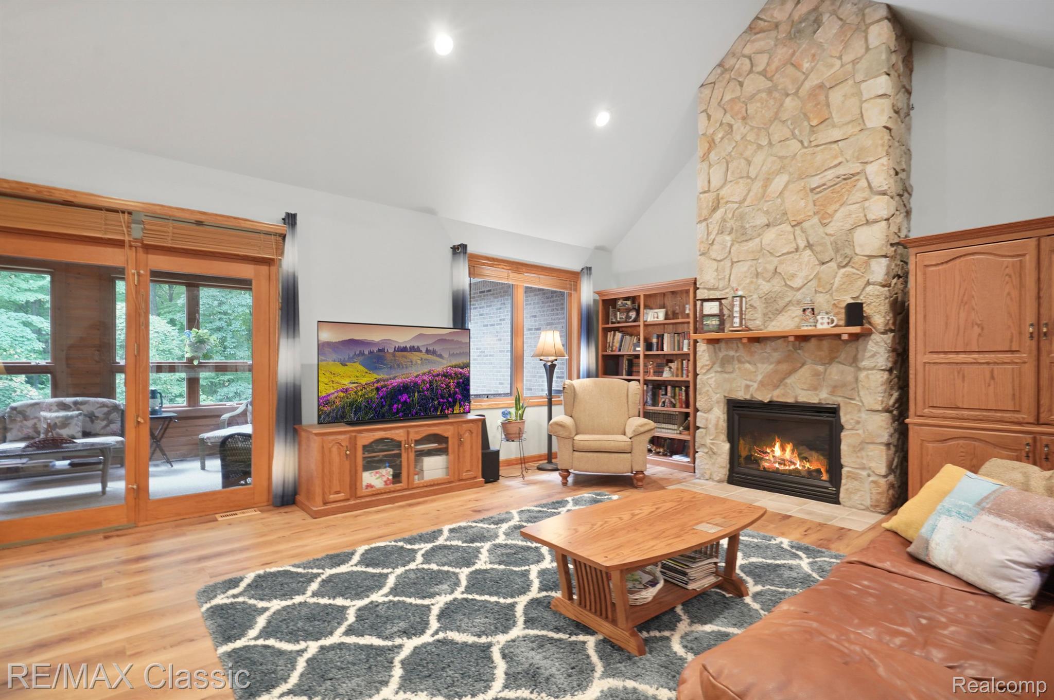 3444 Brighton Road Howell, MI 48843 - Photo 5 of 26 Beautiful Stone Fireplace