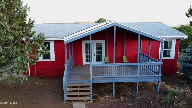 a view of a road with a tree