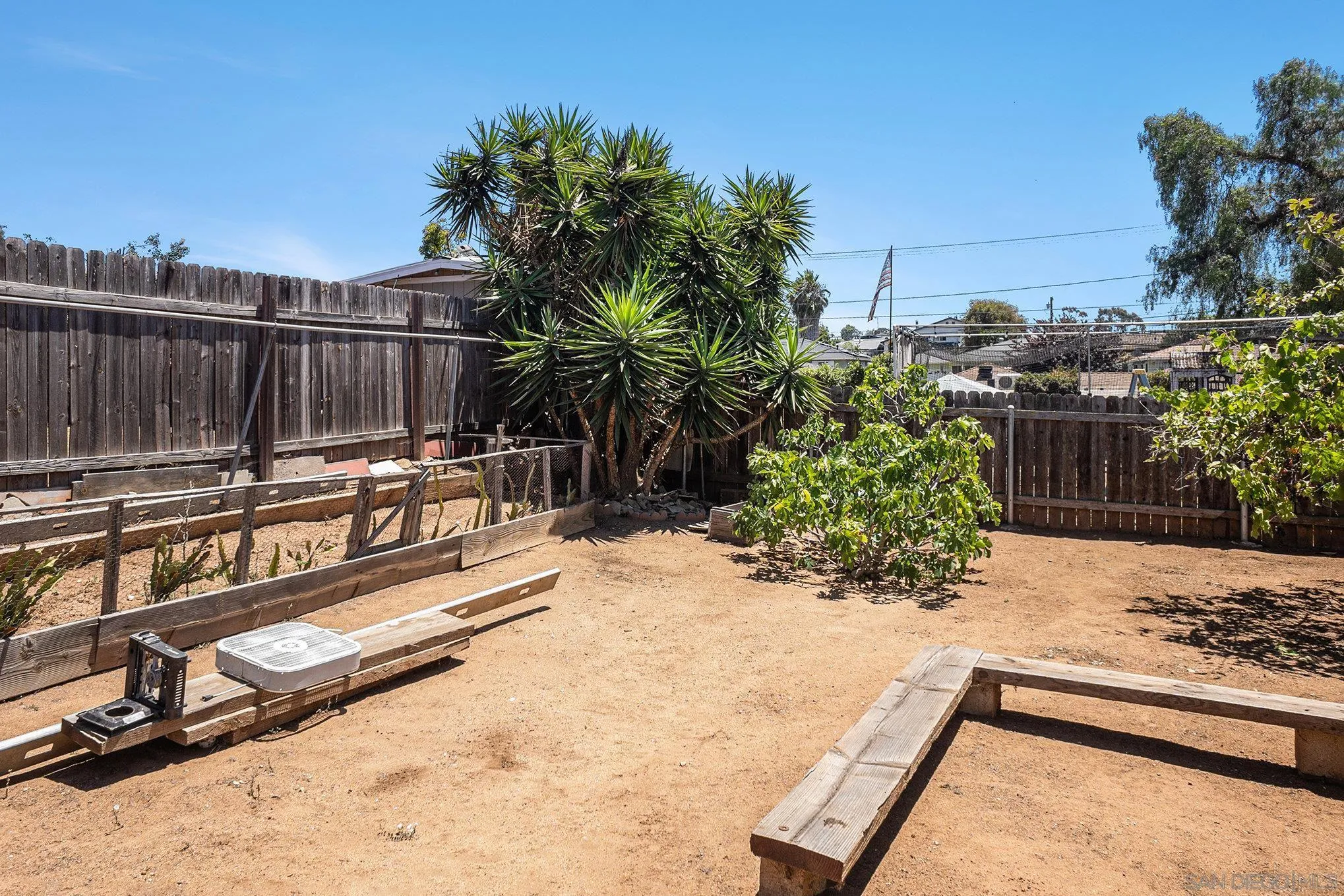 74 E Street Chula Vista, CA 91910 - Photo 22 of 56 a view of a backyard with wooden fence