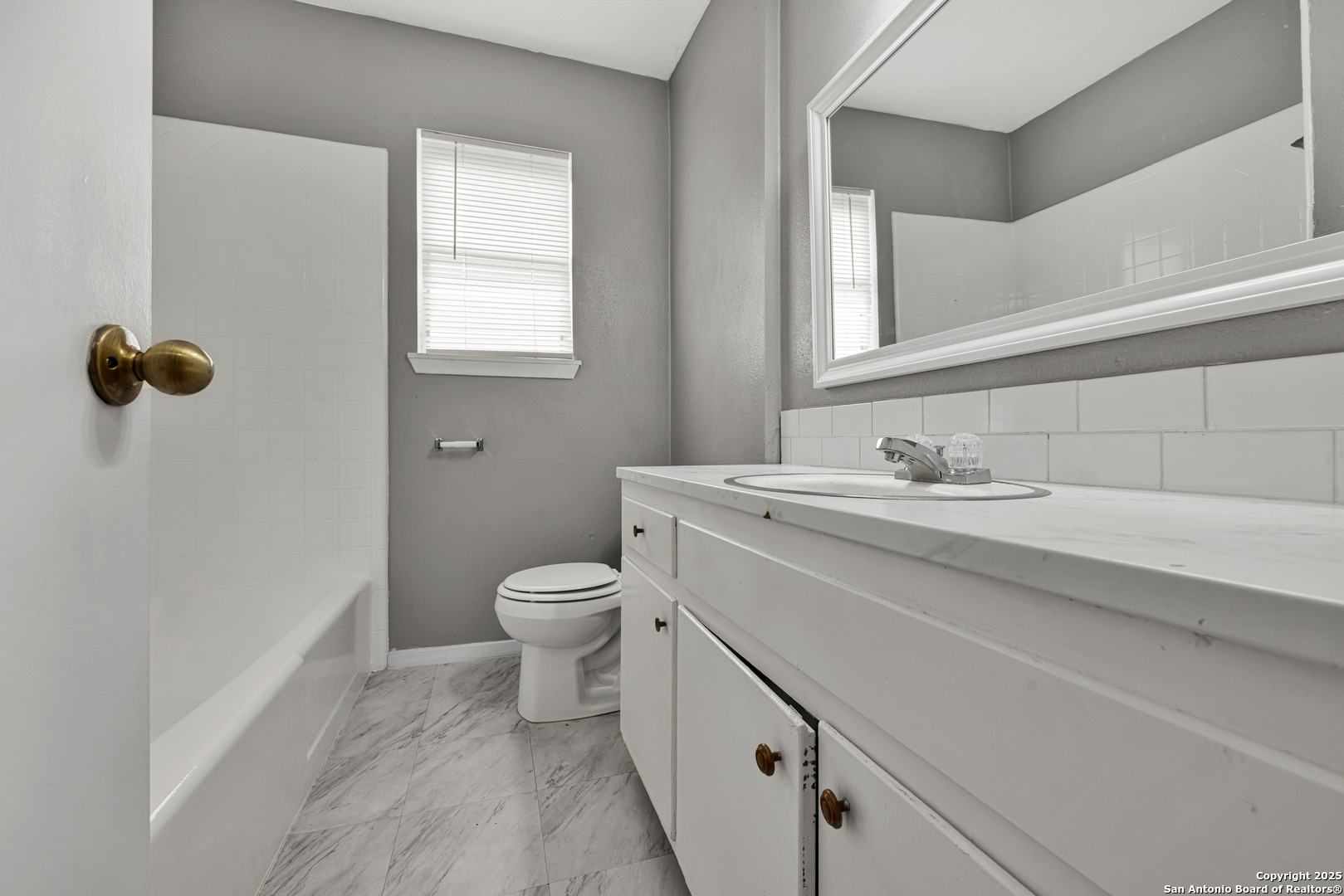 6012 Evers Road Leon Valley, TX 78238 - Photo 5 of 17 a bathroom with a toilet sink and mirror