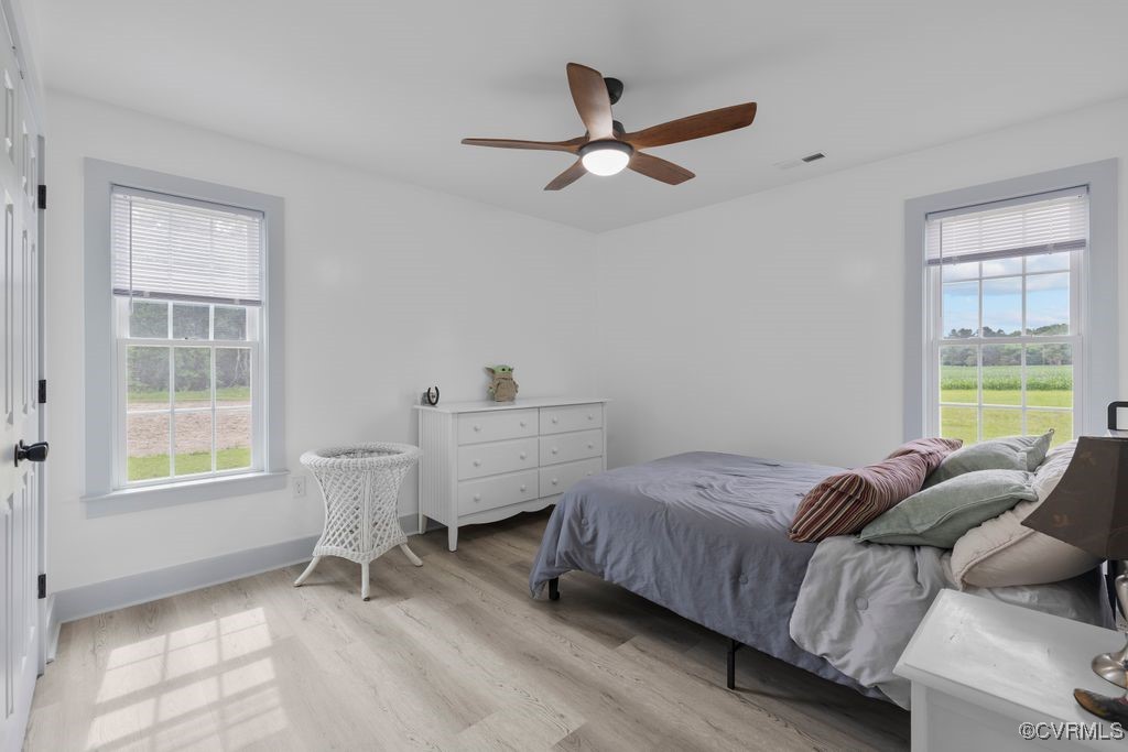 9530 Dabneys Mill Road Manquin, VA 23106 - Photo 20 of 40 Bedroom featuring multiple windows, light wood sty