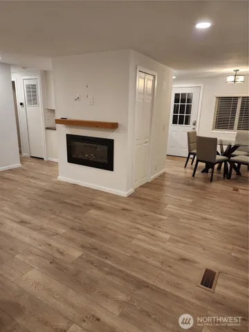 a view of kitchen and microwave