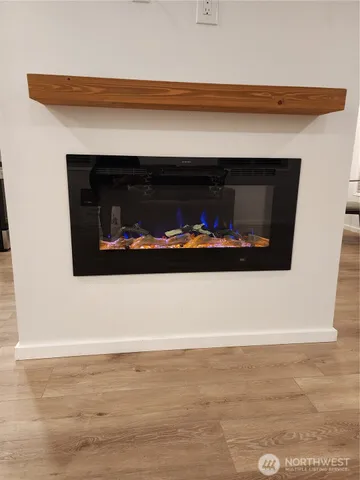 a close view of fireplace