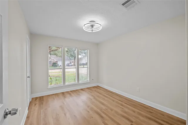 an empty room with a window