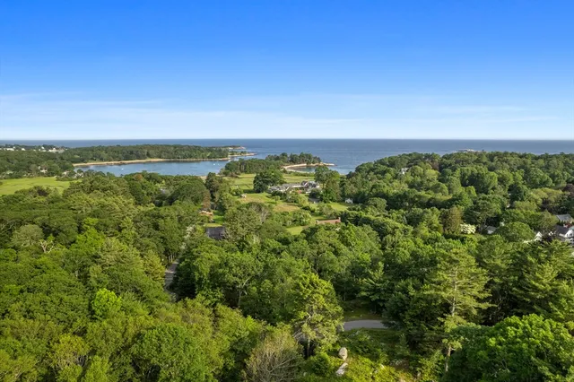 a view of a yard and an ocean