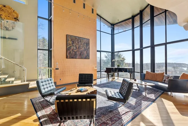 a living room with furniture