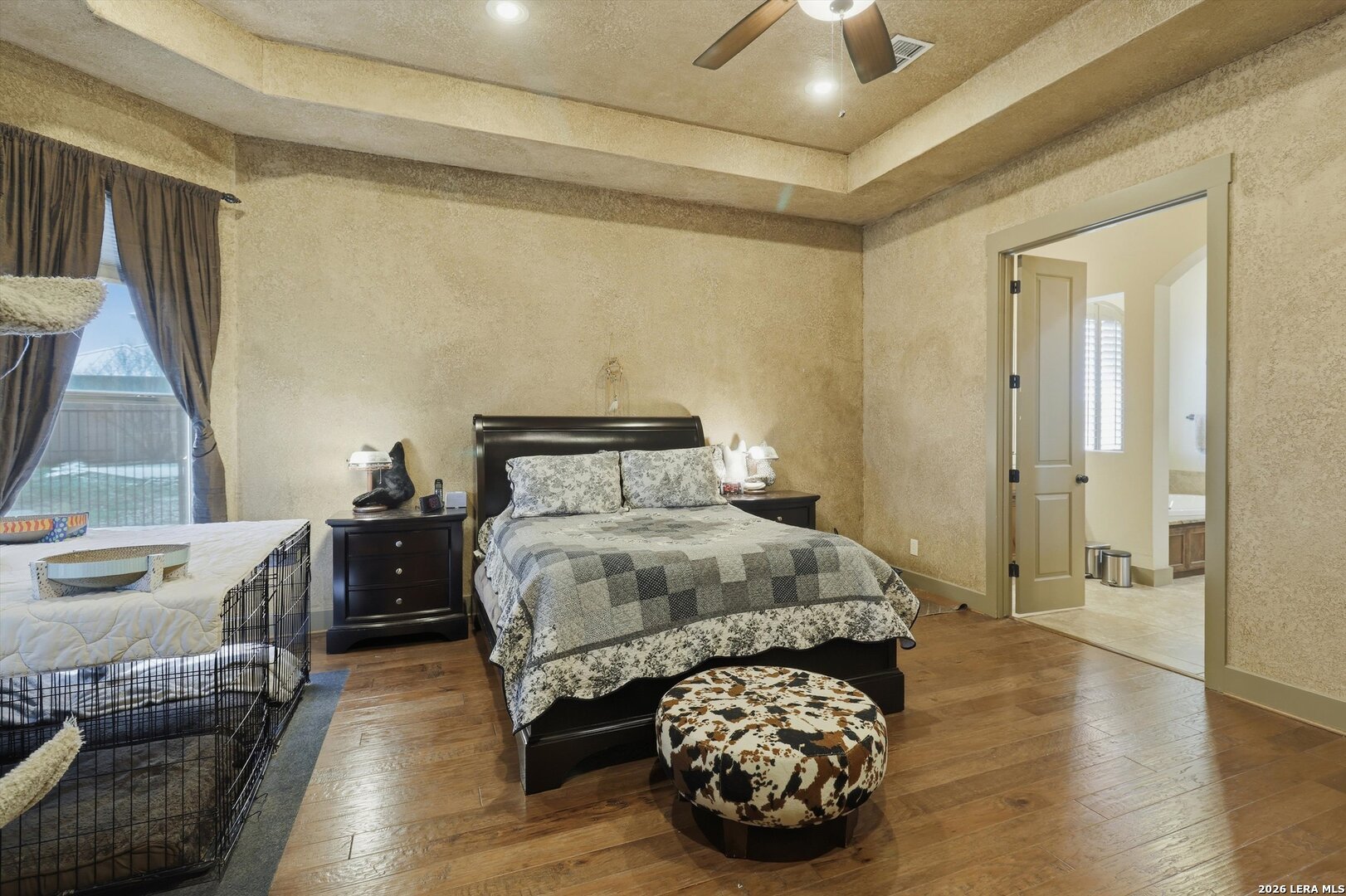 439 Mystic Parkway Spring Branch, TX 78070 - Photo 16 of 39 a bedroom with a bed and wooden floor