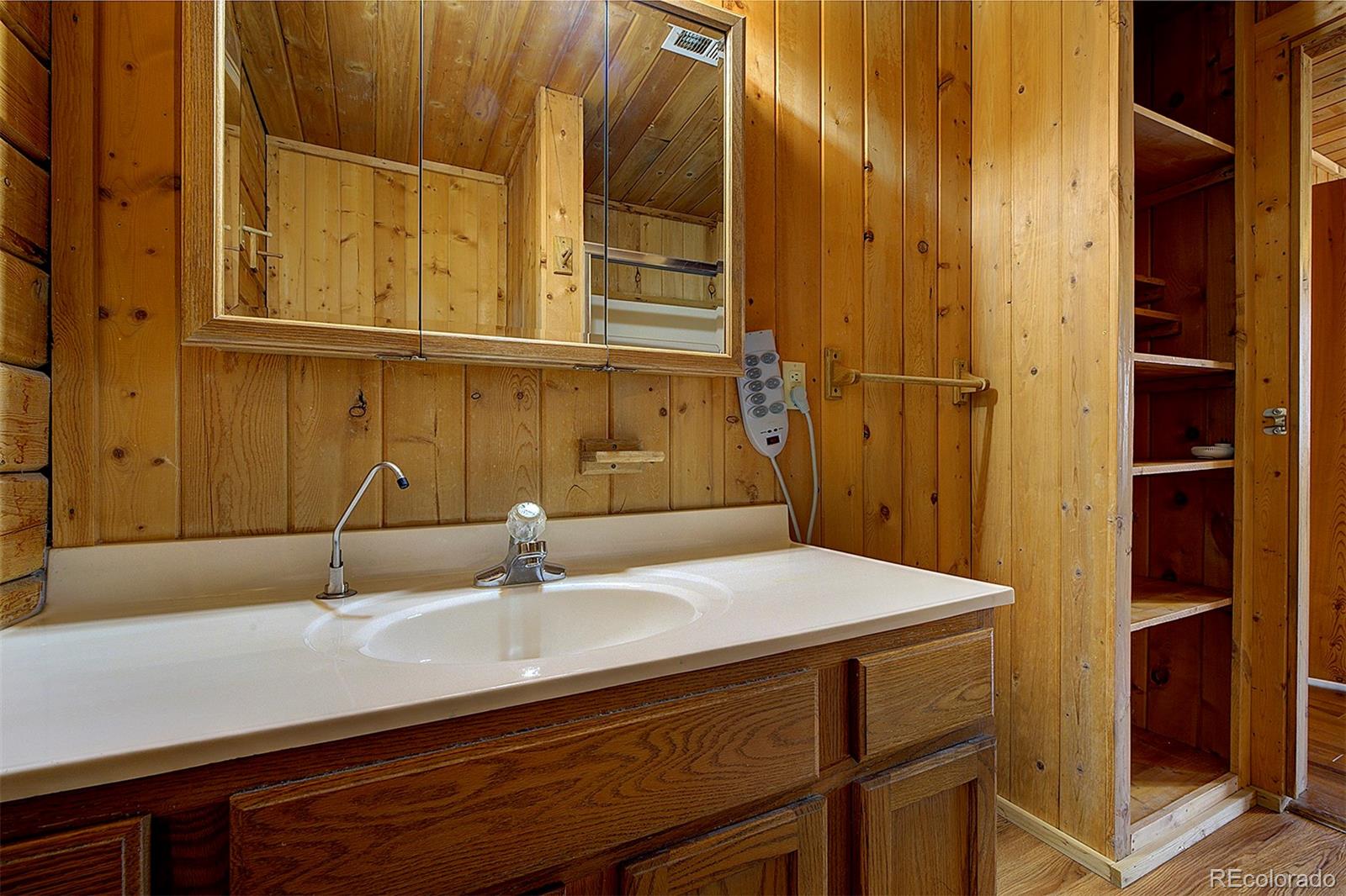 1536 Clark Road Bailey, CO 80421 - Photo 18 of 33 a bathroom with a sink and a mirror