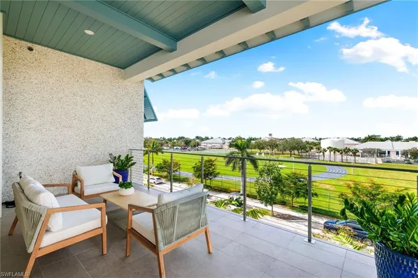 a outdoor space with furniture