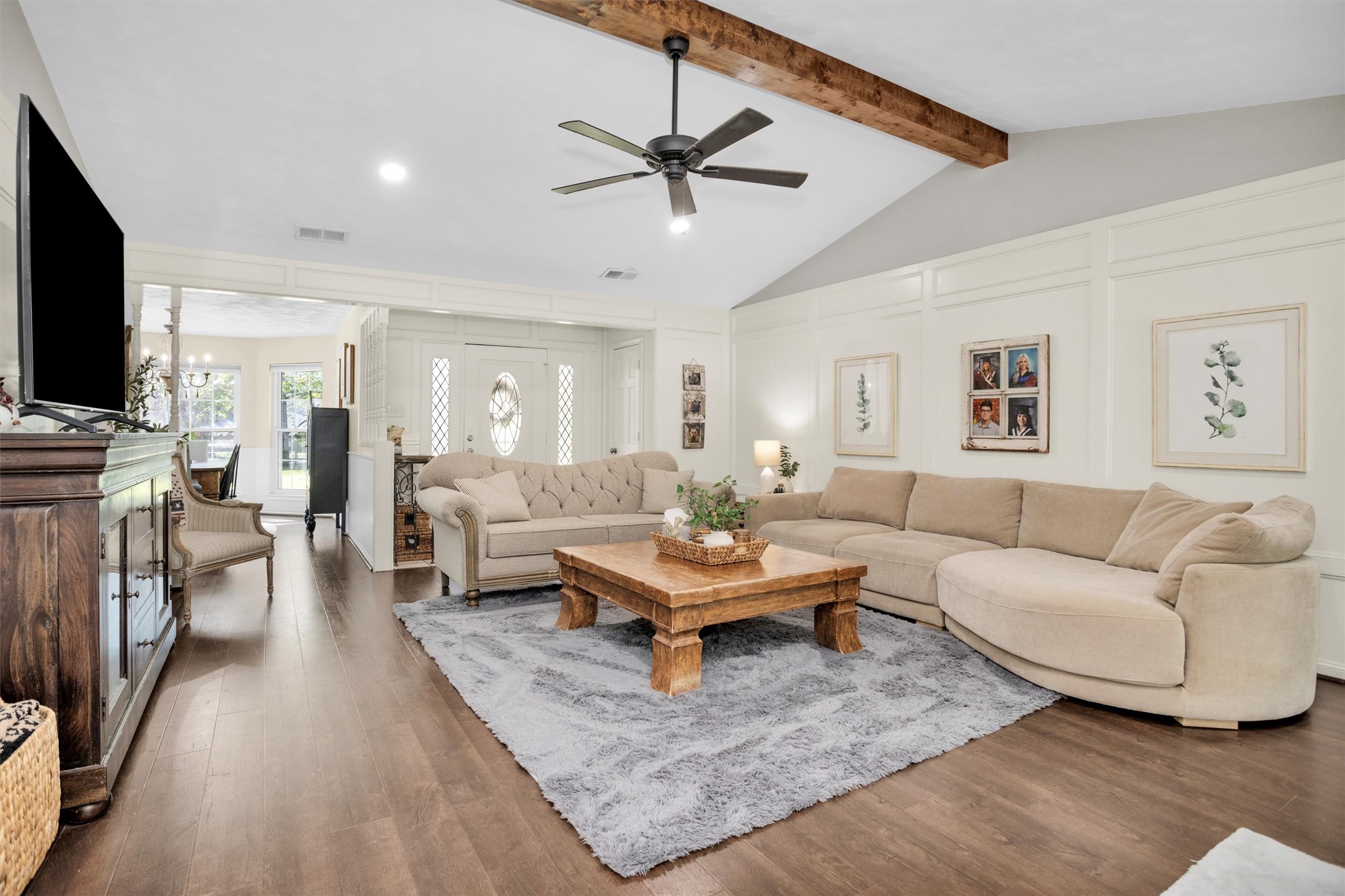 40610 Mill Creek Road Magnolia, TX 77354 - Photo 7 of 31 High ceilings and woodbeam. The accent walls are so unique
