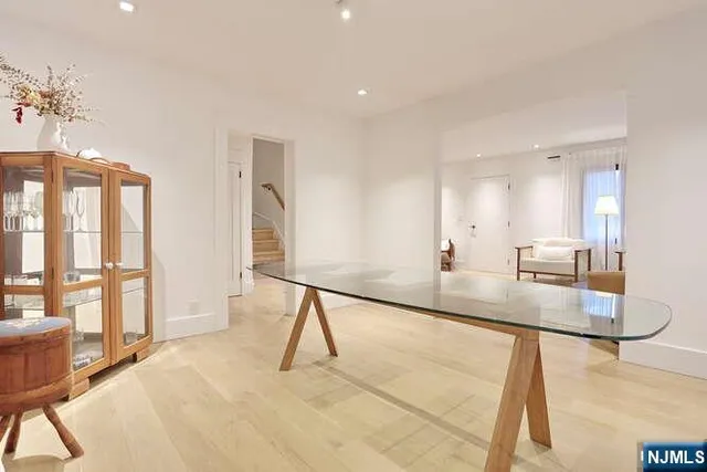 a bedroom with a bed and a cabinets