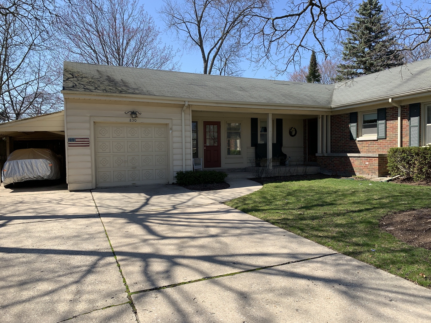 a house view with a garden space