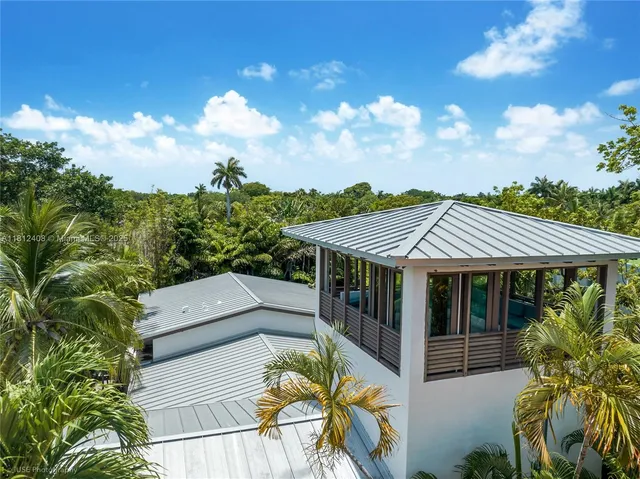 an aerial view of a house