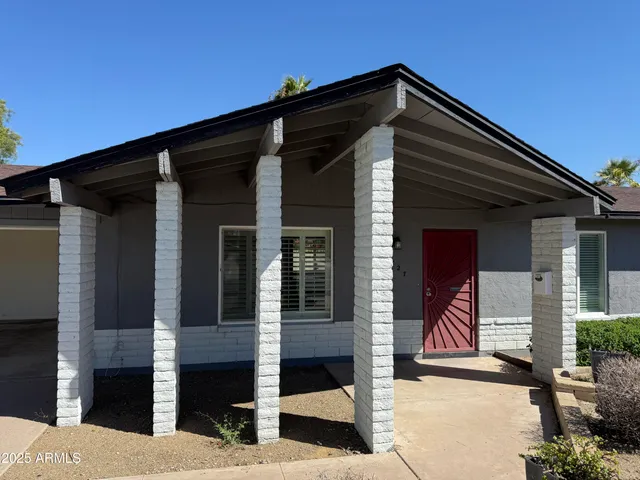 a view of a house with a small space