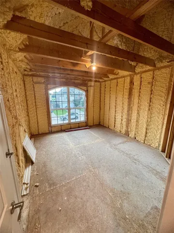 a view of a room with windows