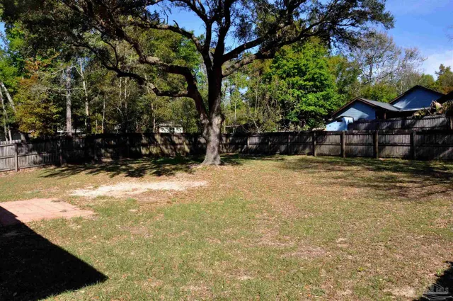 a view of a backyard