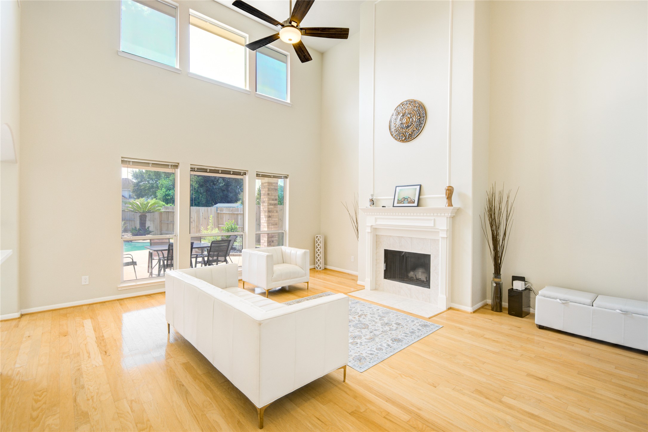 14411 Chartley Falls Drive Houston, TX 77044 - Photo 13 of 36 a living room with furniture and a fireplace