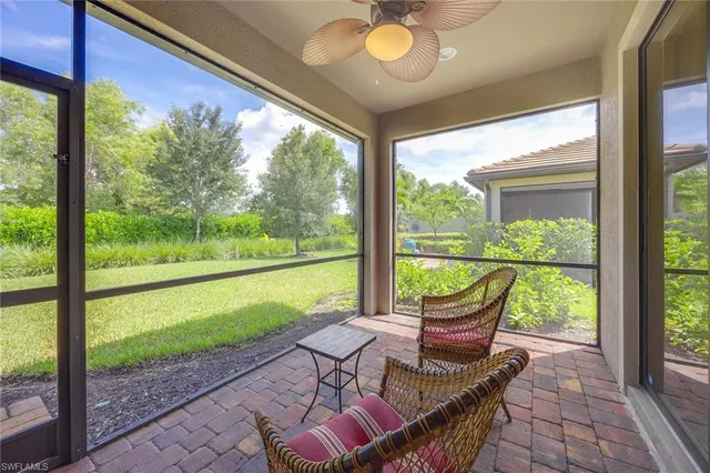 a view of porch with a seating space