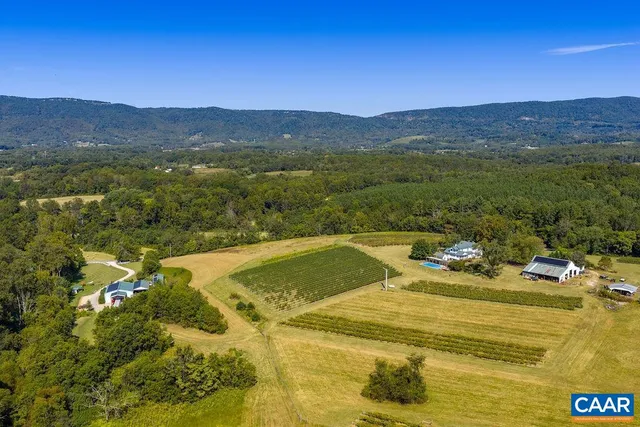 a view of a swimming pool with a mountain