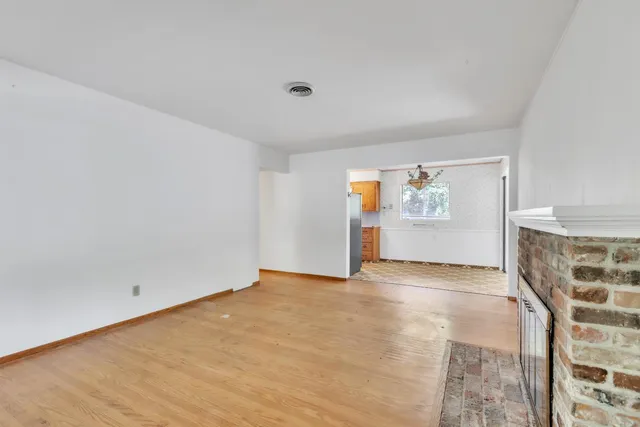 an empty room with windows