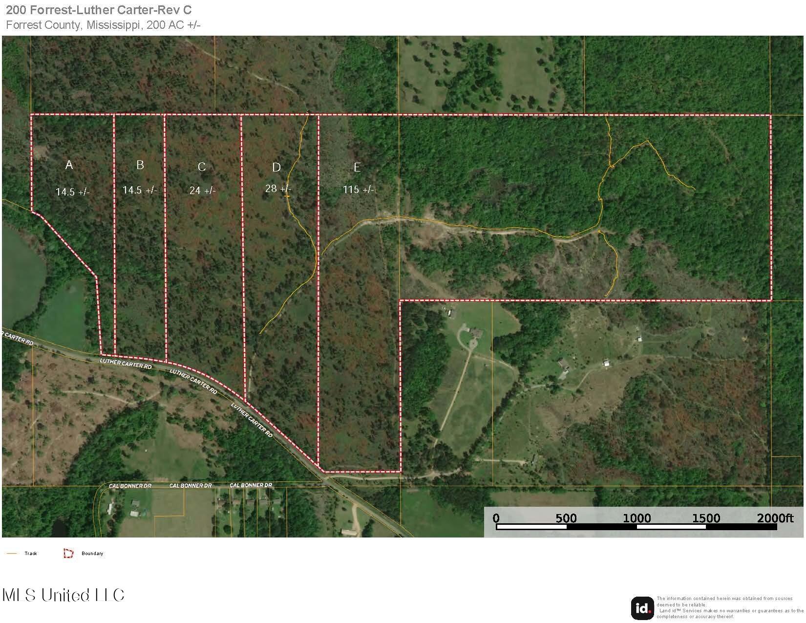 24 /- Acres Luther Carter Road Petal, MS 39465 - Photo 1 of 48 200_Forrest_Carter__Parcel Map_ no logo