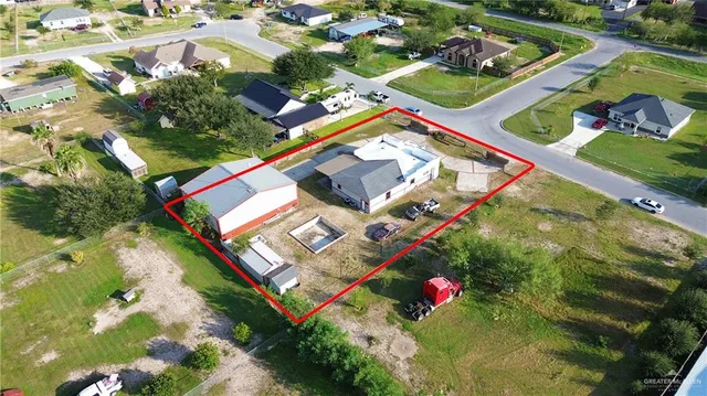 an aerial view of a house