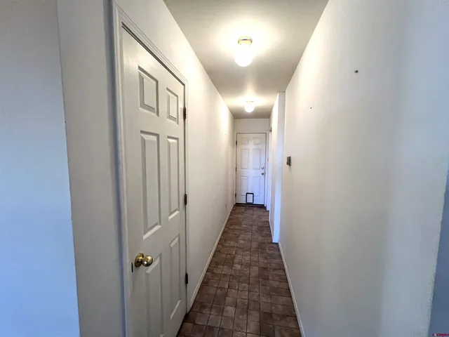 a view of a hallway with a elevator