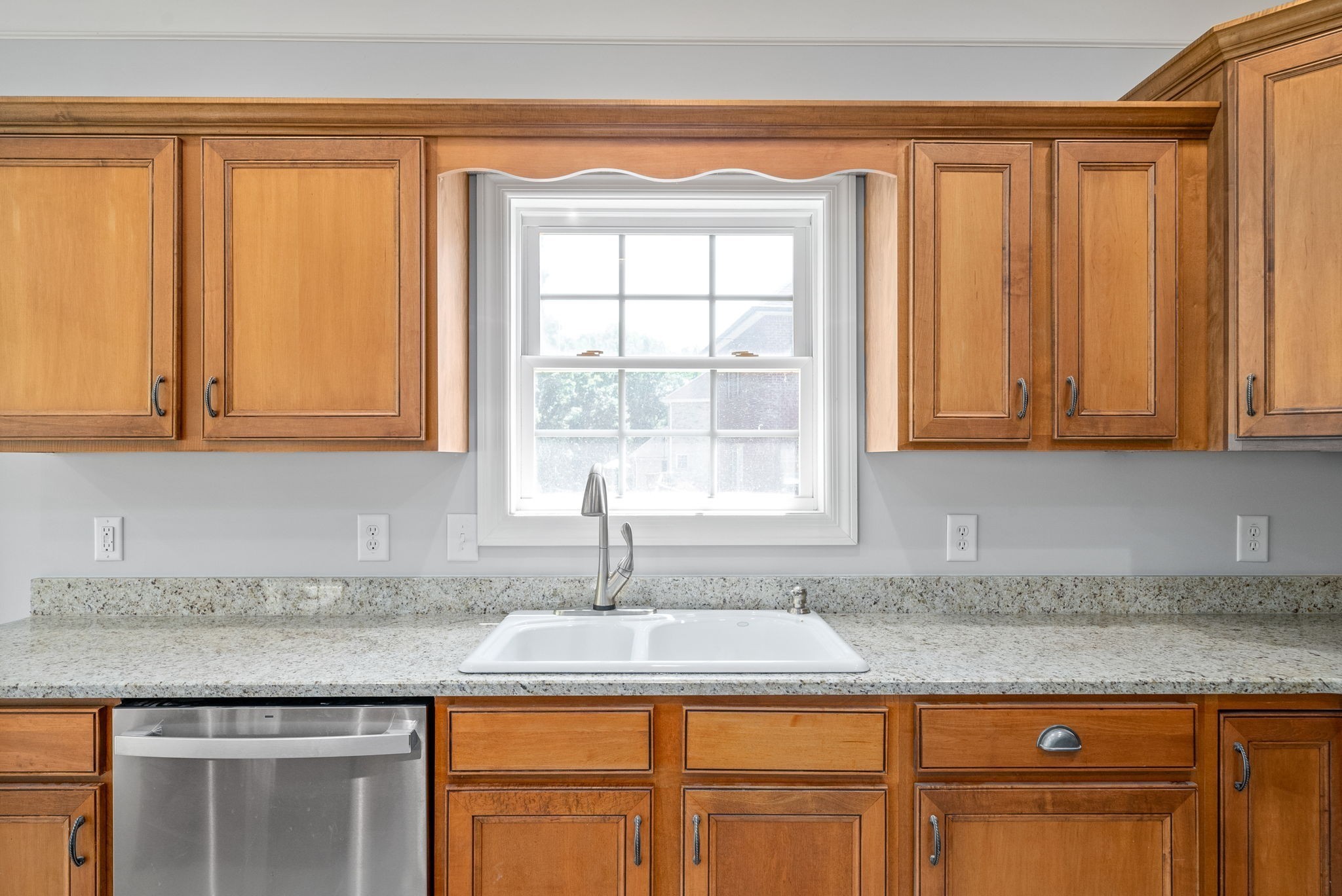 245 Cullom Way Clarksville, TN 37043 - Photo 20 of 74 a kitchen with granite countertop cabinets sink and window